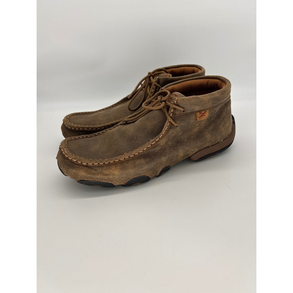 Twisted X Womens WDM0001 Brown Leather Driving Mocs Chukka Boots 8M